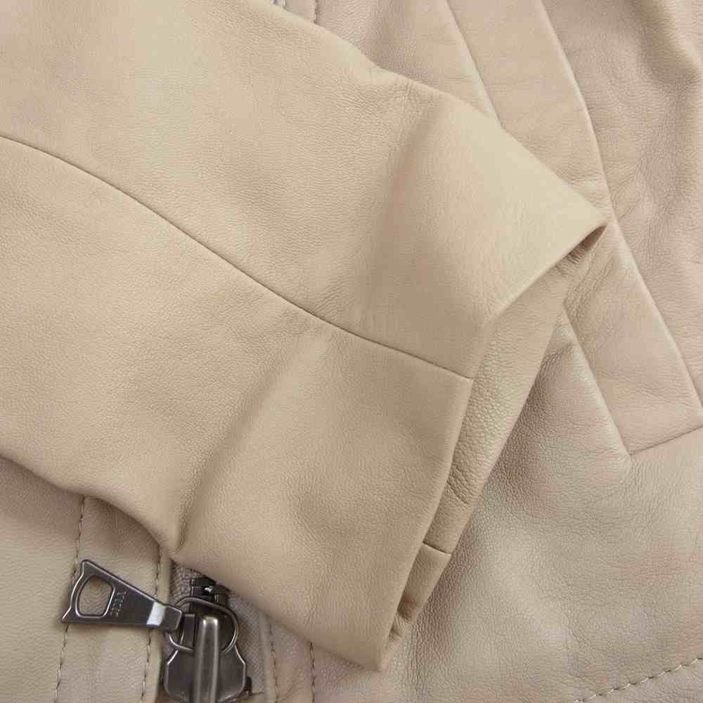 theory セオリー 01-7360821-345-902 ラムレザー ダブルライダース ジャケット ベージュ系 S【中古】