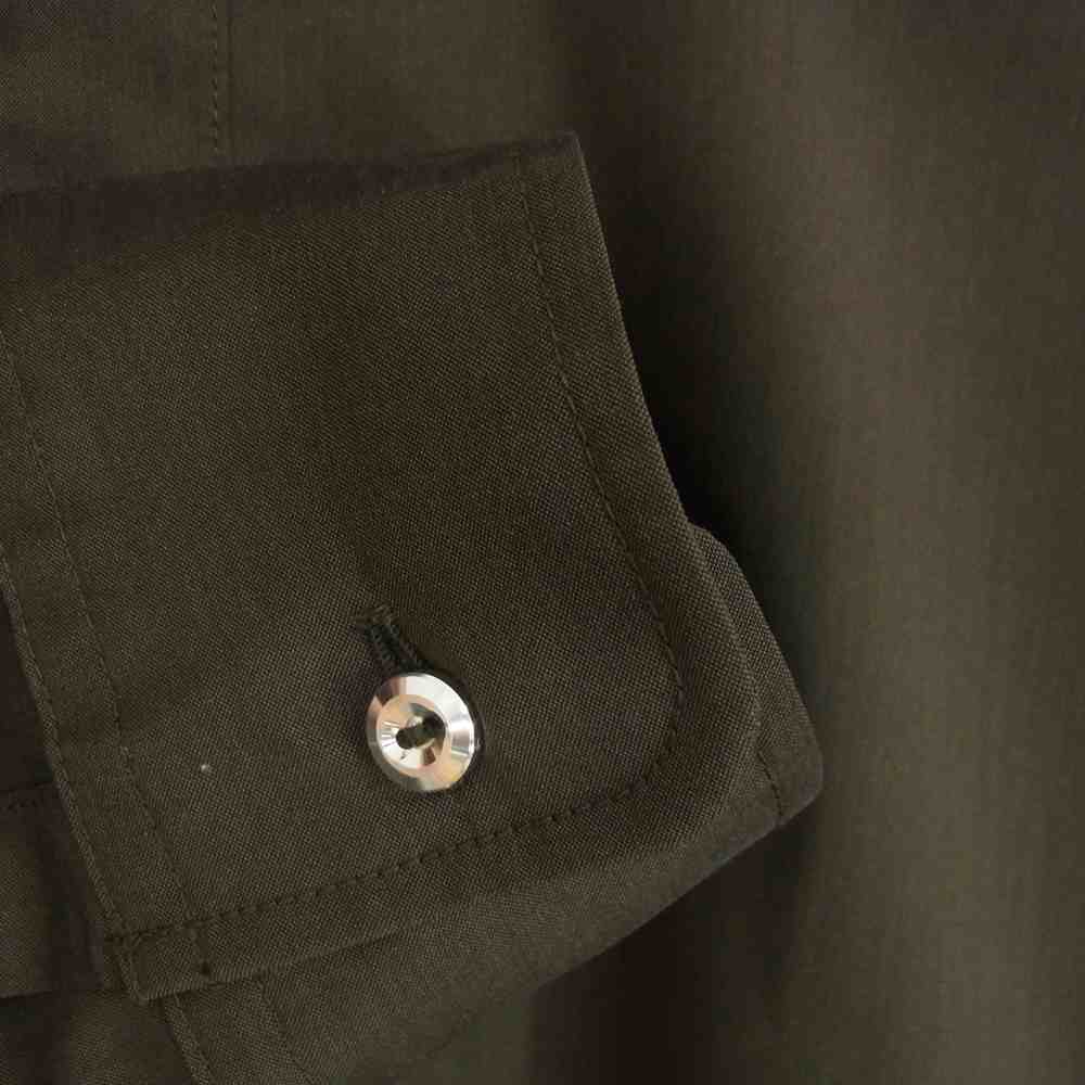 junhashimoto ジュンハシモト 1062122001 WOOL HORIZONTAL SHIRTS ウール ホリゾンタルカラー 長袖シャツ カーキ系 3【新古品】【未使用】【中古】