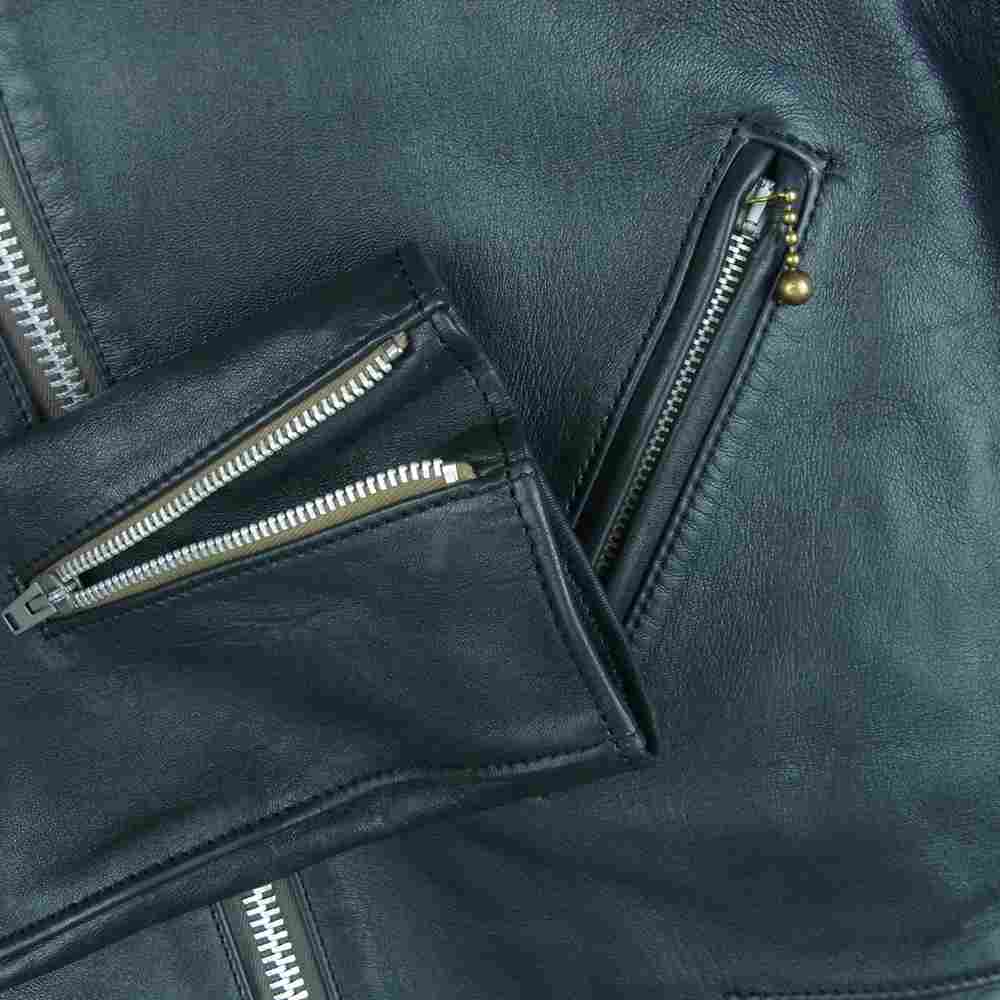 ADDICT CLOTHES アディクトクローズ SPECIAL LIMITED FOR 5TH ANNIVERSARY スペシャル リミテッド ダブル ライダース レザー ジャケット ダークネイビー系 34【極上美品】【中古】