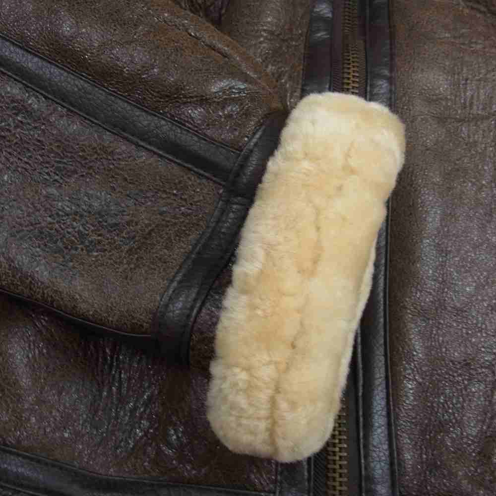 ベストワン B-3 レザー ムートン ボア フライト ジャケット ブラウン系 F【中古】