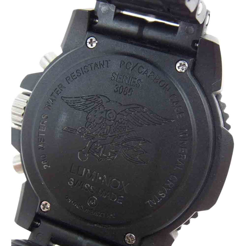 LUMINOX ルミノックス Navy SEAL Colormark Chrono 3080 Series ネイビー シール カラーマーク クロノ 腕  時計 ブラック系【美品】【中古】