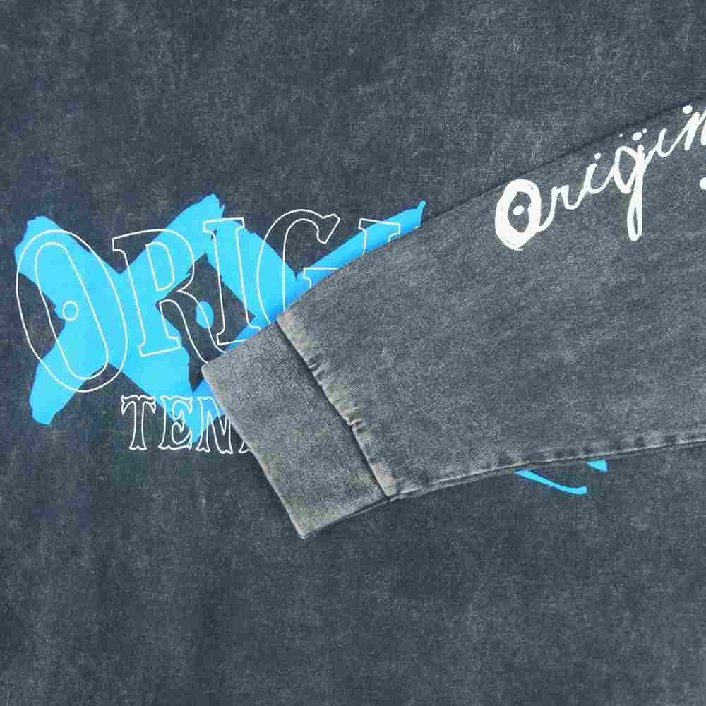 TENDERLOIN テンダーロイン TEE L/S ACID WASH XXX アシッド ウォッシュ 加工 ロゴ プリント 長袖 Tシャツ グレー系 XL【中古】