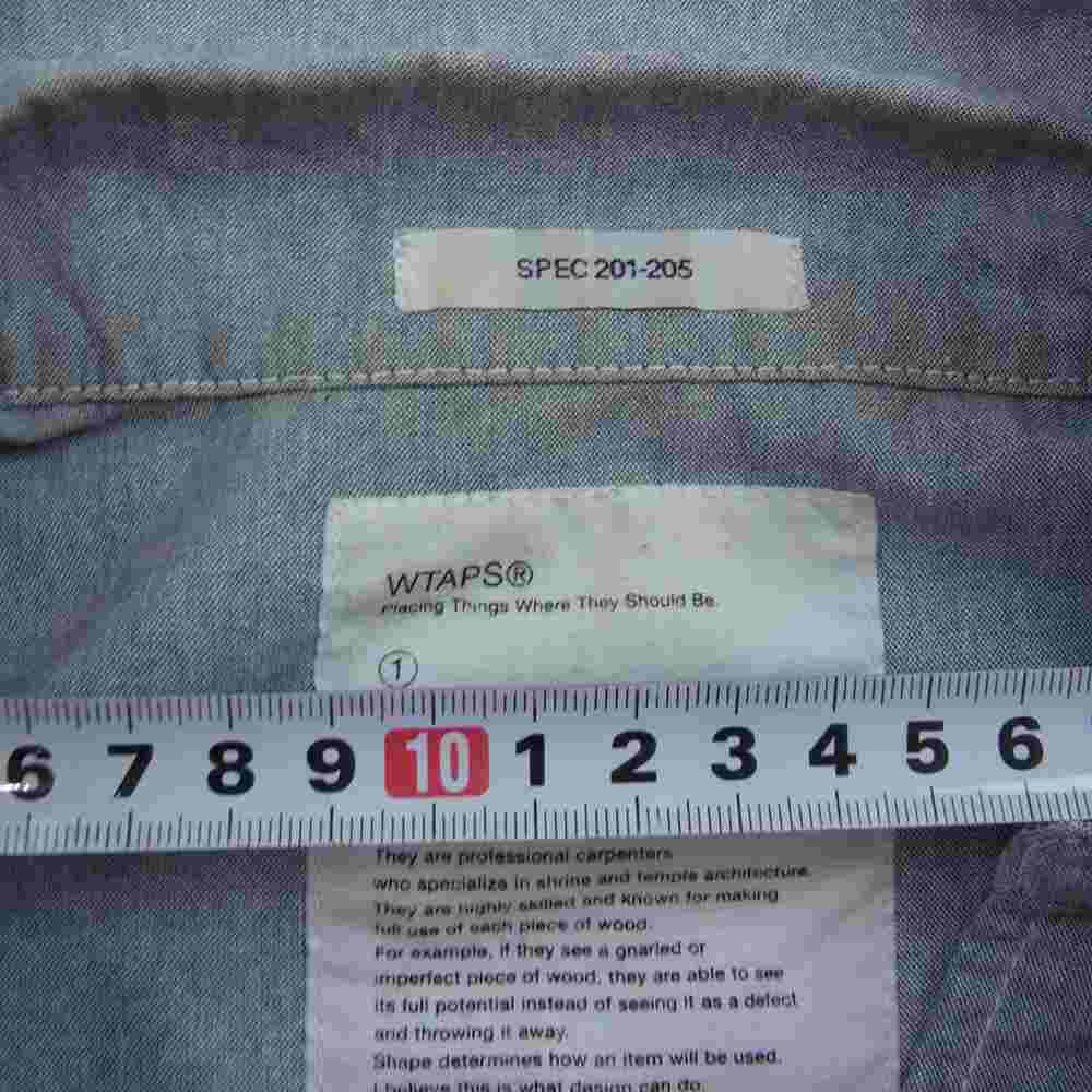 WTAPS ダブルタップス 11SS 111GWDT-SHM01S MUMMY LS WHO CARES ロゴパッチ 長袖 シャツ ライトブルー系【中古】