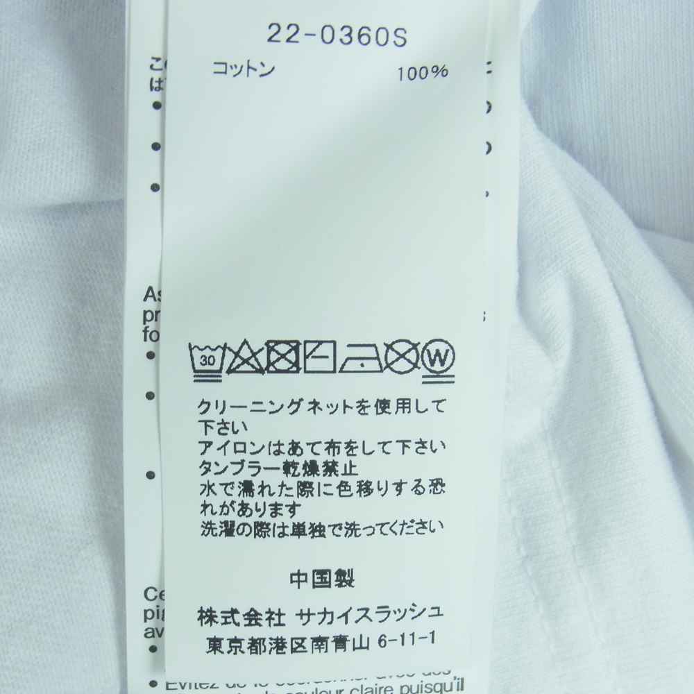 Sacai サカイ 22SS 22-0360S I Get LIFTED T-Shirt 半袖 Tシャツ コットン 中国製 ホワイト系 2【中古】
