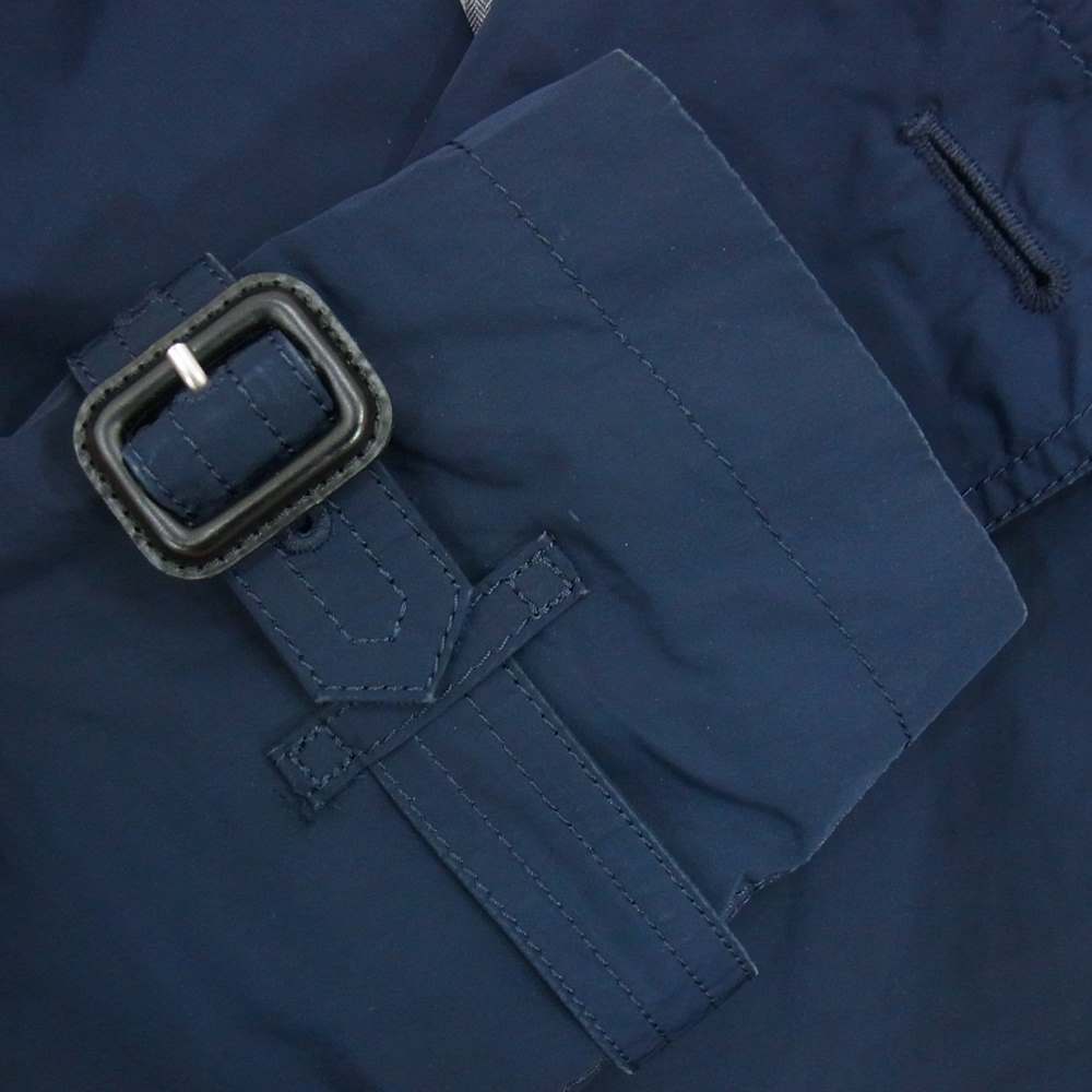 BURBERRY バーバリー THTHAGAR503NON 3801145 BRIT 裏地チェック ポリエステル ハーフ トレンチコート ネイビー系 S【中古】