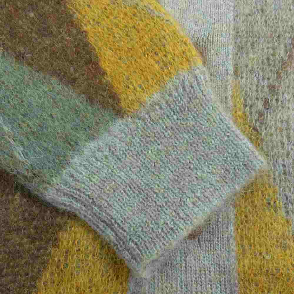 GUCCI グッチ 21AW 633827 国内正規品 Argyle Mohair Wool Cardigan アーガイル モヘヤ ウール カーディガン グリーン系 XS【美品】【中古】