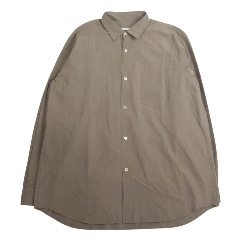 COMOLI コモリ 長袖シャツ 20AW S03-02018 knot ノット 別注 コモリシャツ  ブラウン系 3【中古】 COMOLI コモリ 20AW S03-02018 knot ノット 別注 コモリシャツ