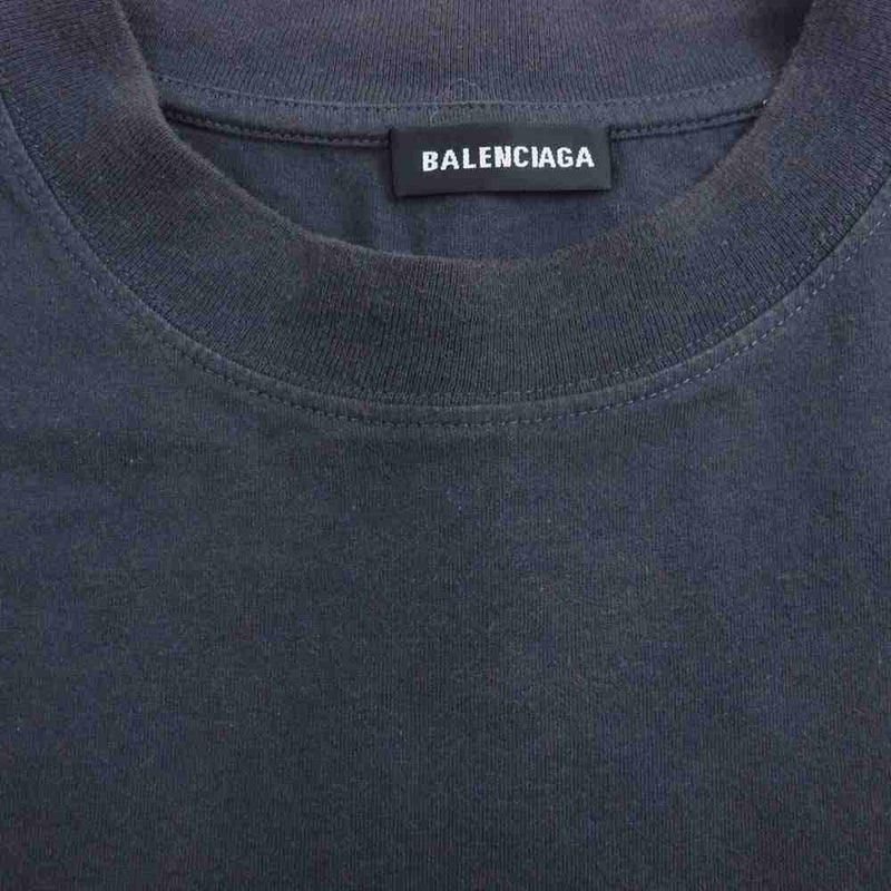 BALENCIAGA バレンシアガ 18SS 541853 TCV41 ロゴ刺繍 オーバーサイズ 半袖Tシャツ グレー系 S【中古】