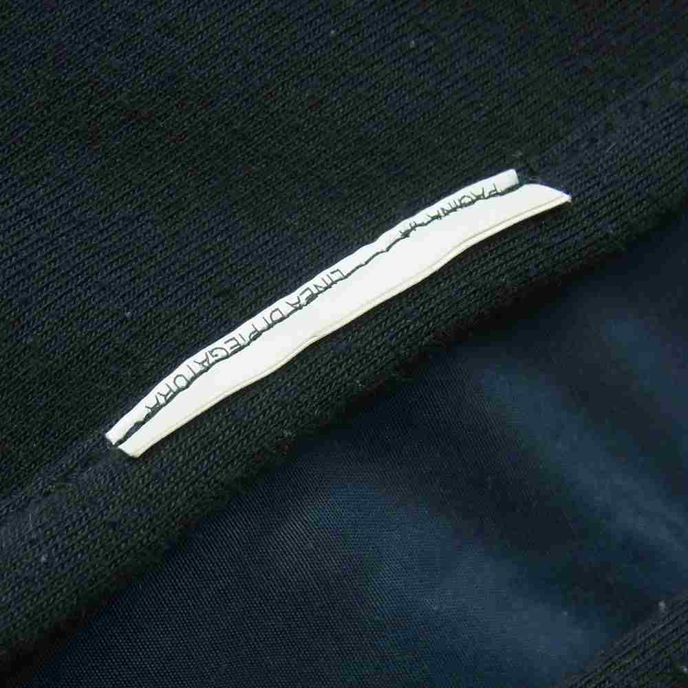 ARMANI JEANS アルマーニ・ジーンズ 素材切替 ロゴ刺繍 フード付き スタンドカラー ジップアップ スウェット ジャケット ダークネイビー系 濃い灰色よりの黒 M【中古】