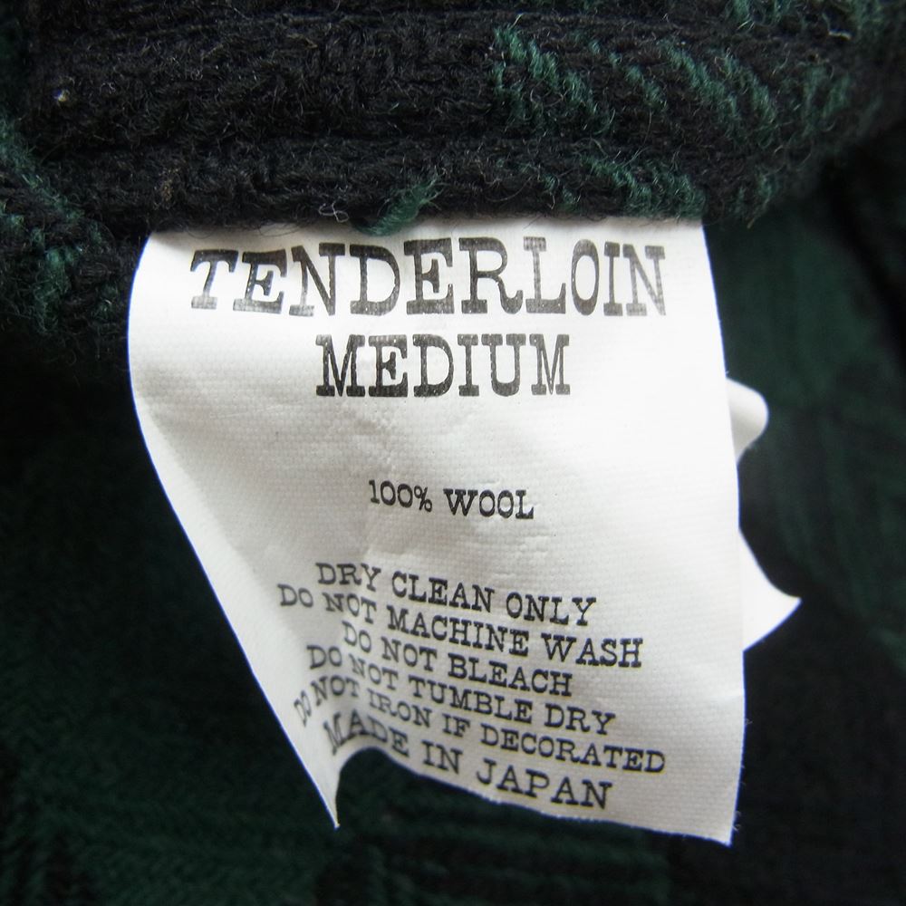 TENDERLOIN テンダーロイン T-BUFFALO SHT JKT STAND バッファロー シャツ ジャケット チェック シャツ グリーン系 M【中古】
