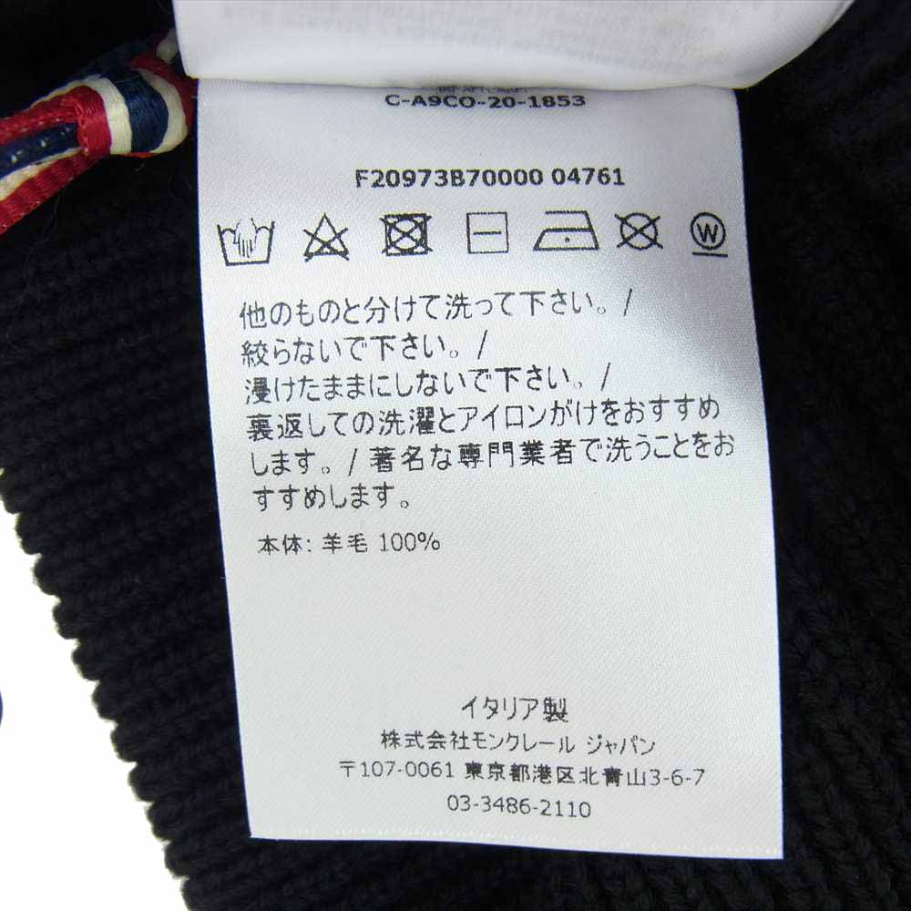 MONCLER モンクレール F20973B70000 04761 BERRETTO ロゴワッペン ニットキャップ ブラック系【極上美品】【中古】