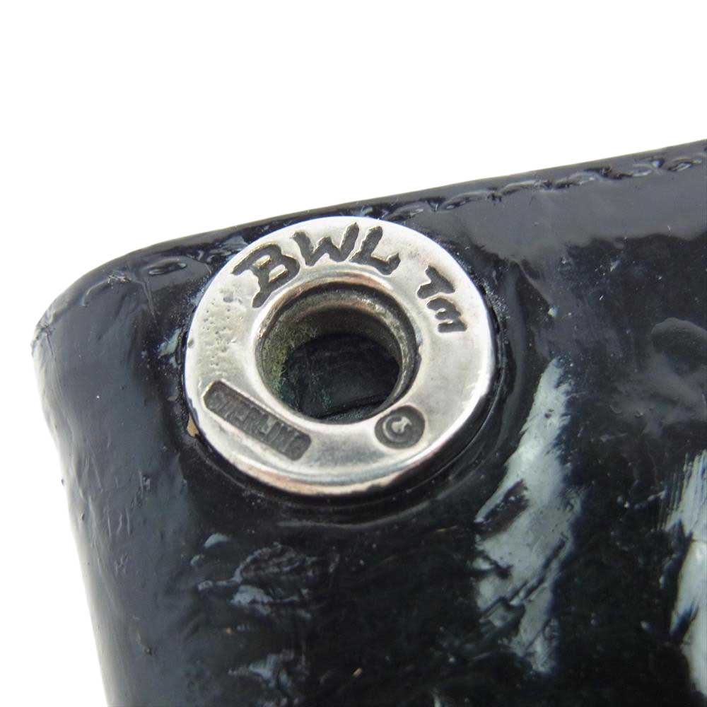 BILL WALL LEATHER ビルウォールレザー クロスコンチョ パテントレザー 二つ折り財布 ウォレット ブラック系【中古】