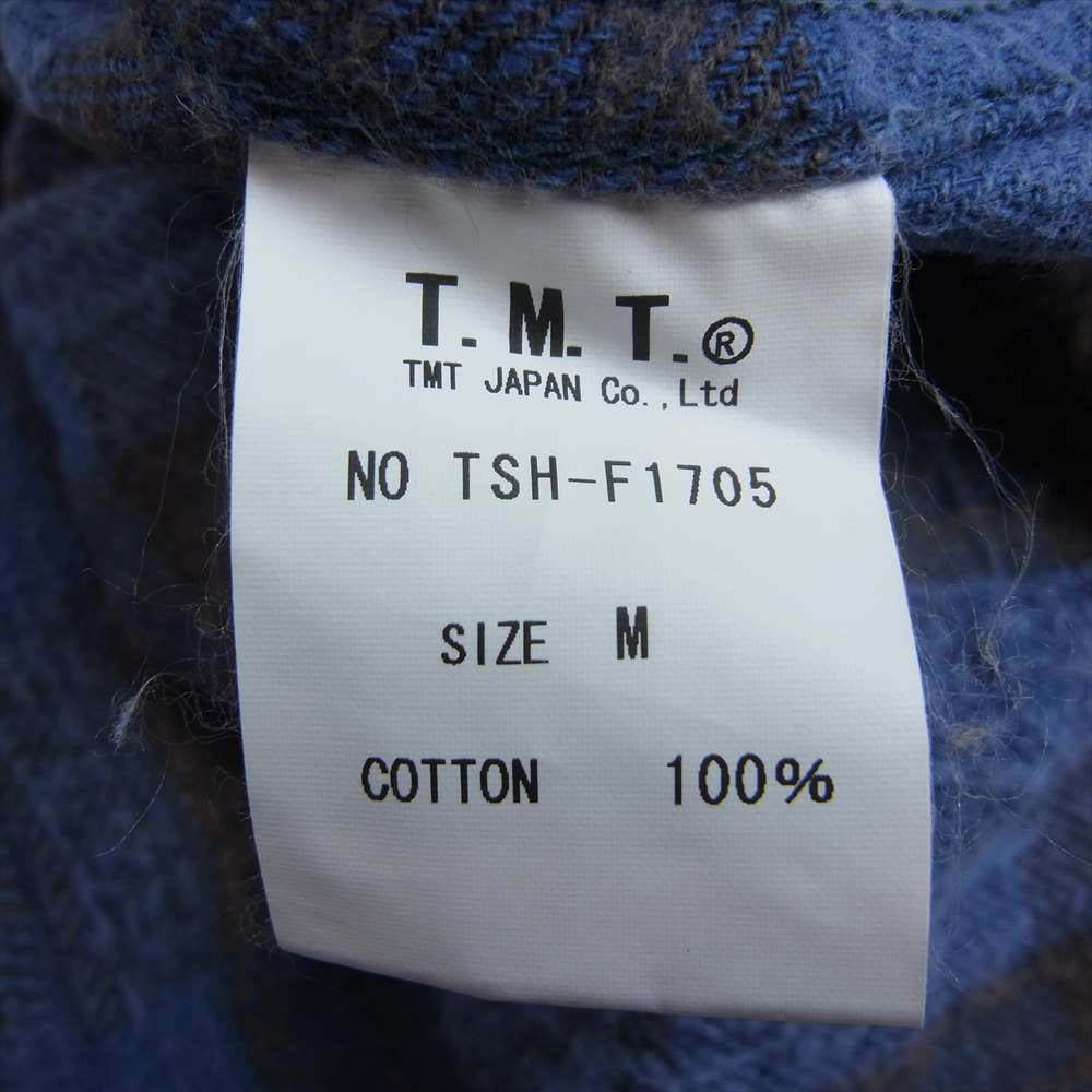 TMT ティーエムティー TSH-F1705 ウエスタン チェック 長袖 シャツ ブルー系 ブラウン系 M【中古】