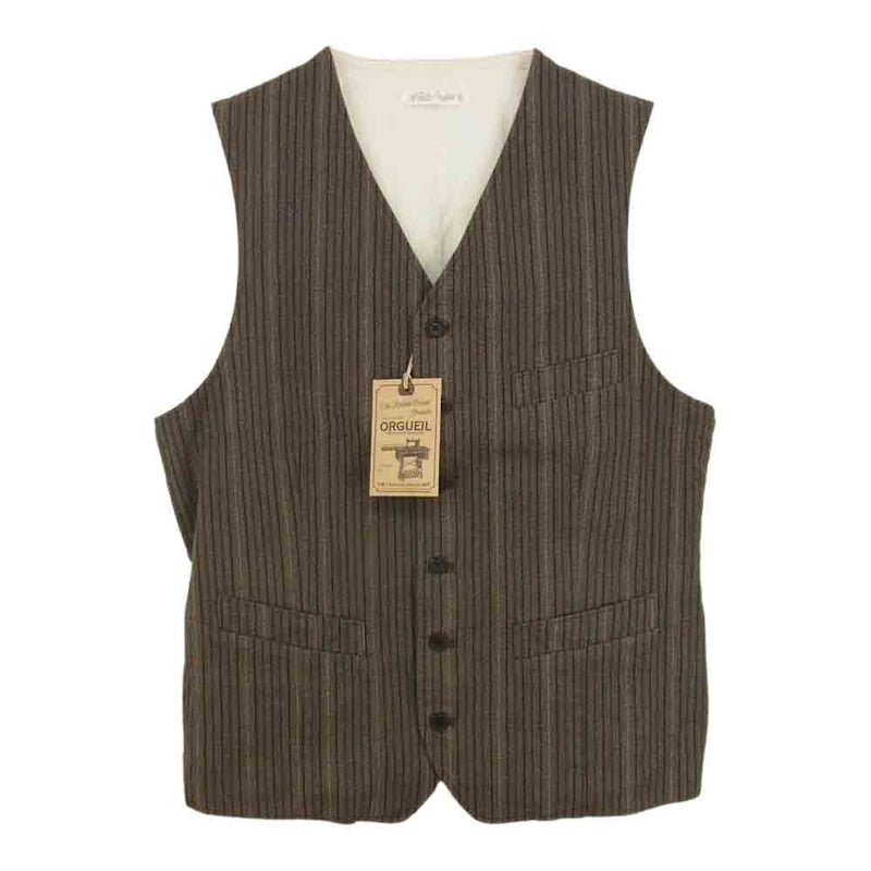 ORGUEIL オルゲイユ OR-4200B French Work Gilet フレンチワーク ベスト ブラウン系【美品】【中古】