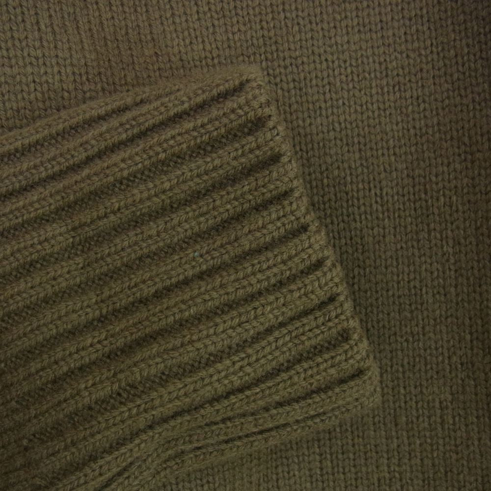チノ 20WKN800 Deuxieme Classe取扱 OVERSIZE HI-NECK KNIT ウール タートルネック レザーパッチ ニット セーター カーキ系 46【中古】