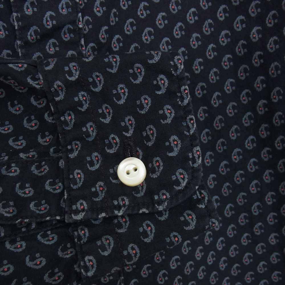 ORGUEIL オルゲイユ OR-5049 Fine Pattern Shirts ファイン パターン 長袖 シャツ ネイビー系 36【美品】【中古】