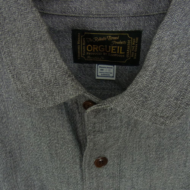 ORGUEIL オルゲイユ OR-5074 Refined Work Shirt リファインド ワーク 長袖 シャツ グレー系 38【美品】【中古】