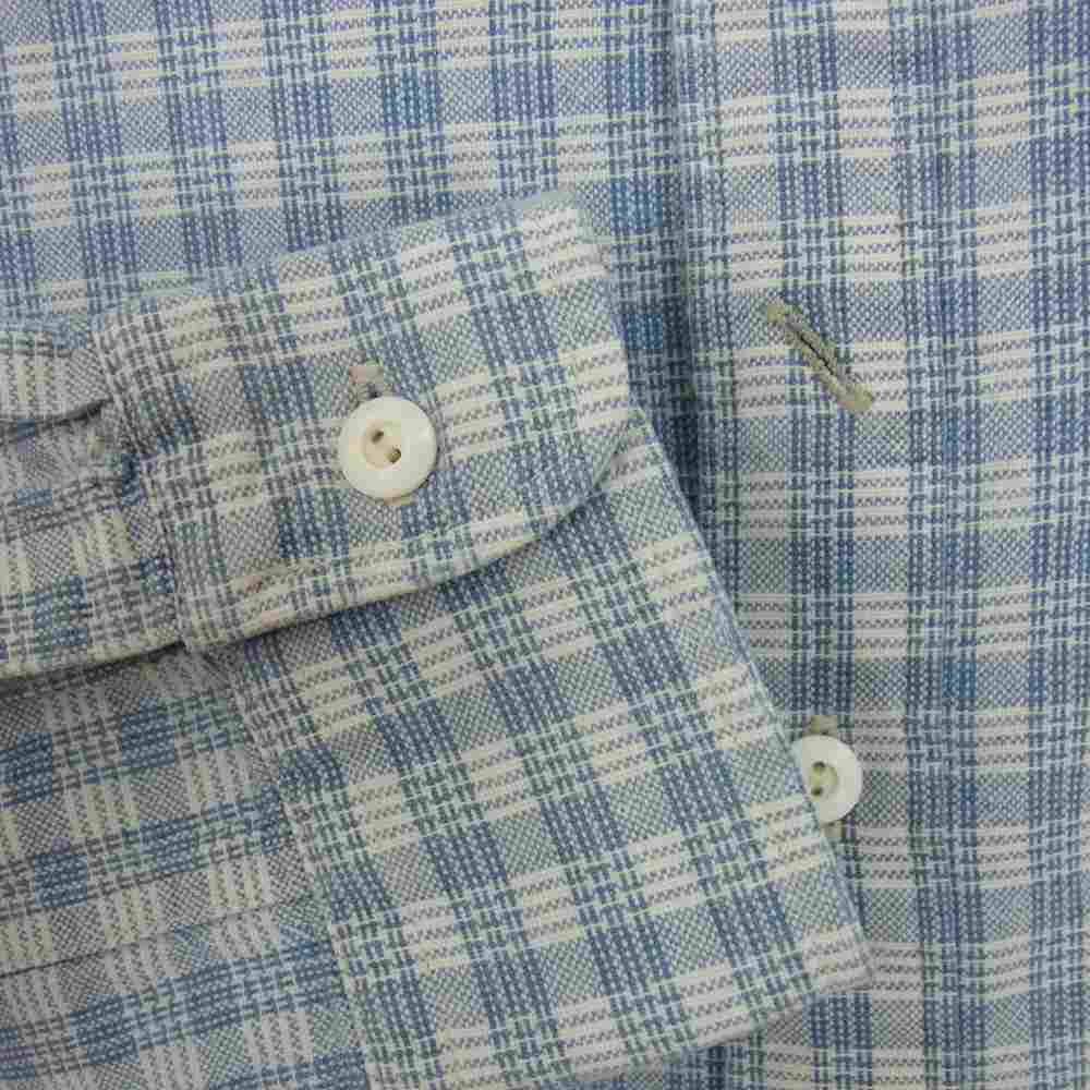 RRL ダブルアールエル チェックワーク シャツ ライトブルー系 ホワイト系 S【中古】