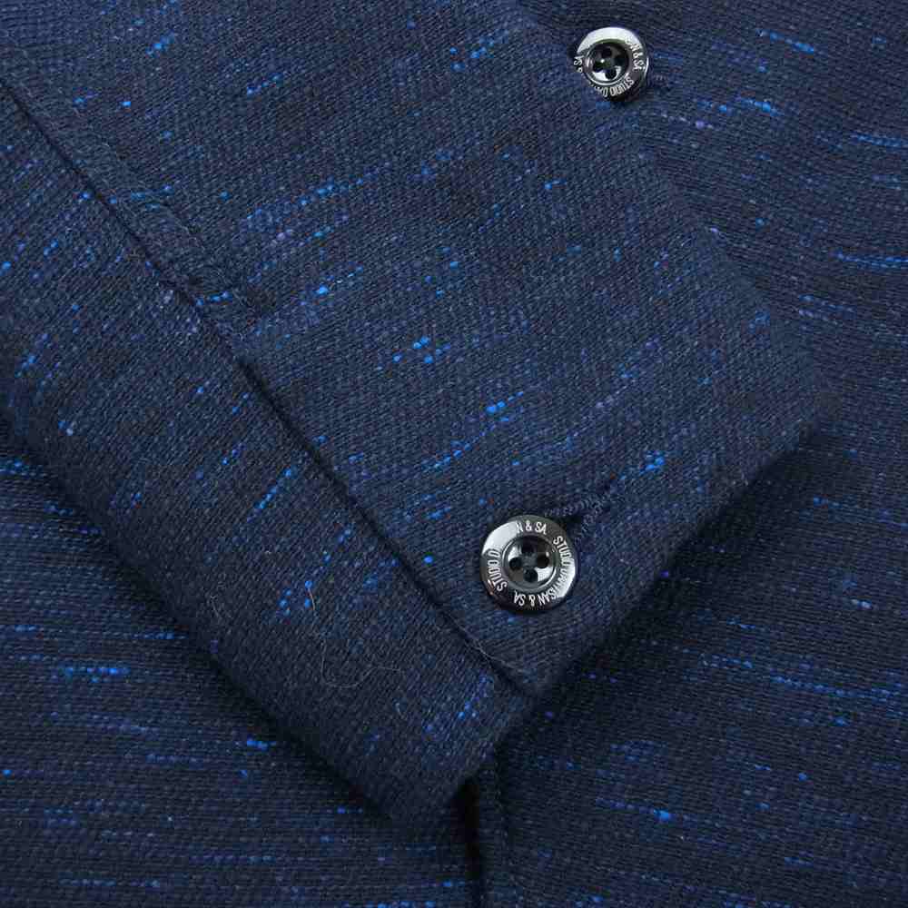 STUDIO D’ARTISAN ステュディオダルチザン ネップ クラシック テーラード ジャケット ネイビー系 38【極上美品】【中古】