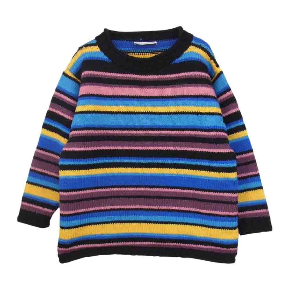 INVERALLAN インバーアラン 茶タグ マルチ ボーダー クルーネック ウール ニット セーター マルチカラー系【中古】 INVERALLAN インバーアラン 茶タグ マルチ ボーダー クルーネック