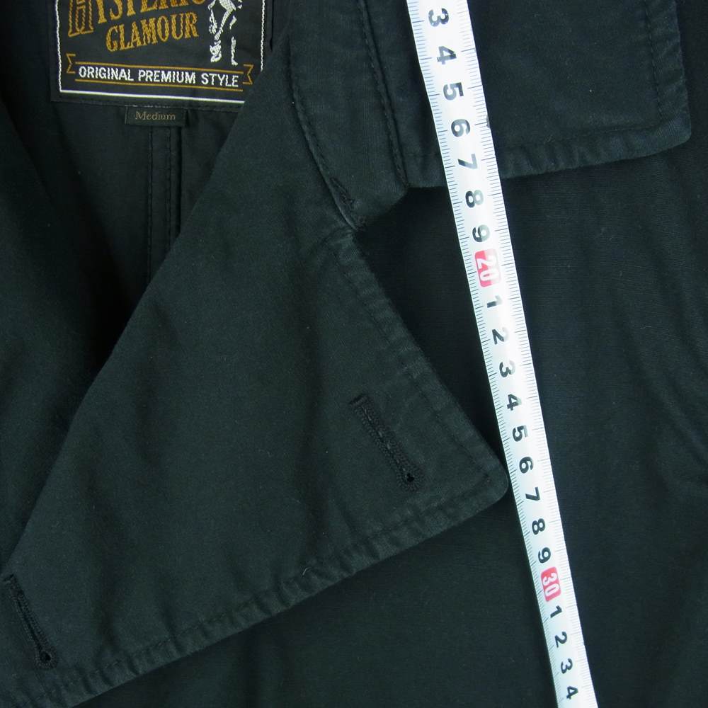 HYSTERIC GLAMOUR ヒステリックグラマー 02183AC06 Pコート ミリタリー ピー コート コットン 日本製 ブラック系 M【中古】