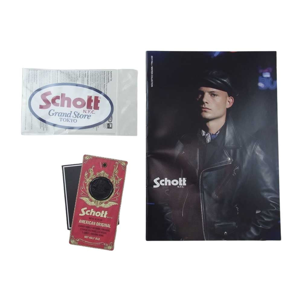 schott ショット 223US lamb leather ラムレザー TRUCKER トラッカー シングル ブラック系 34【中古】
