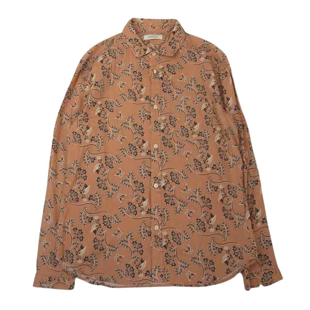 RADIALL ラディアル 花柄 総柄 長袖 シャツ オレンジ系 M【中古 
