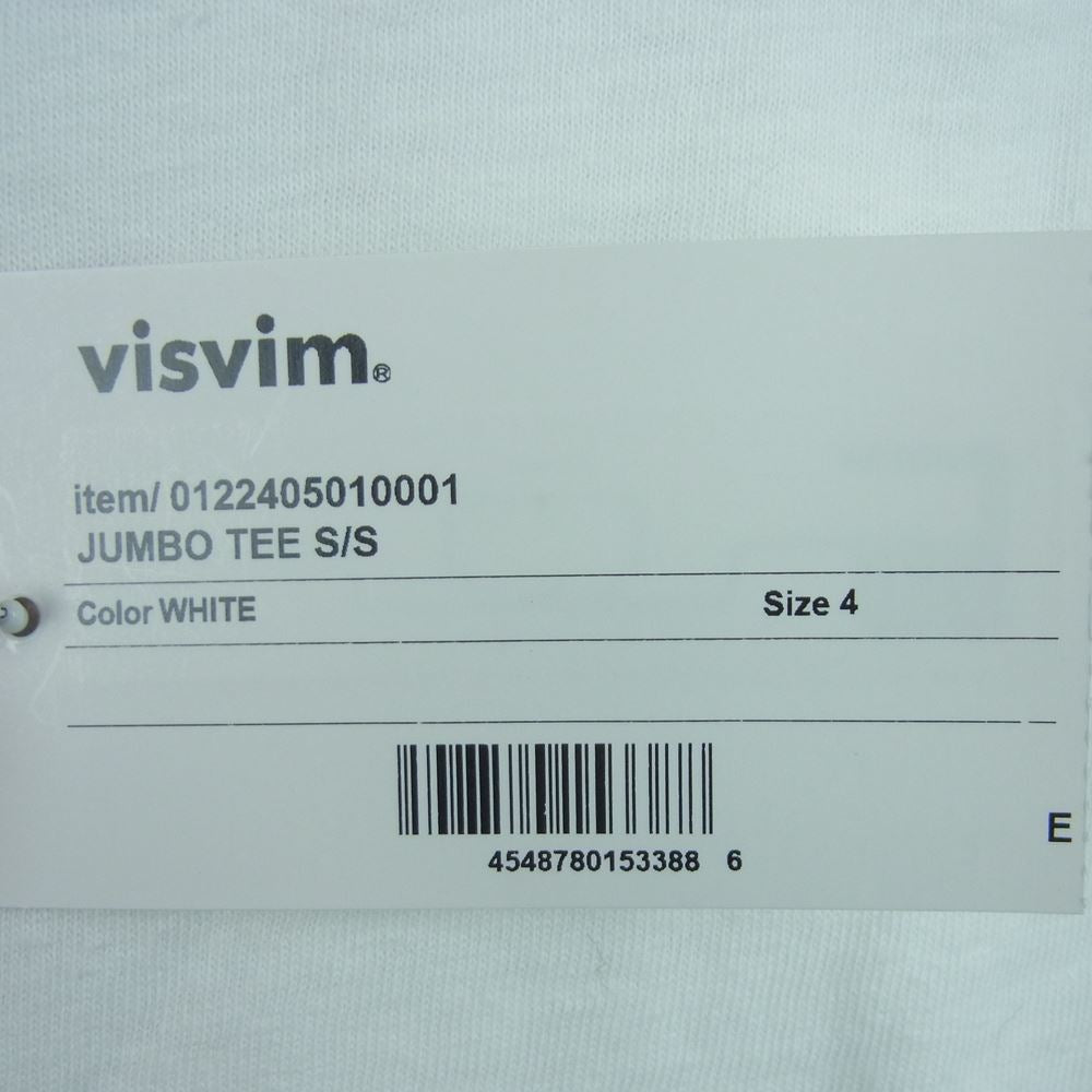 VISVIM ビズビム 22AW 0122405010001 JUMBO TEE S/S 福岡限定 FUKUOKA 半袖 Tシャツ コットン 日本製 ホワイト系 4【中古】