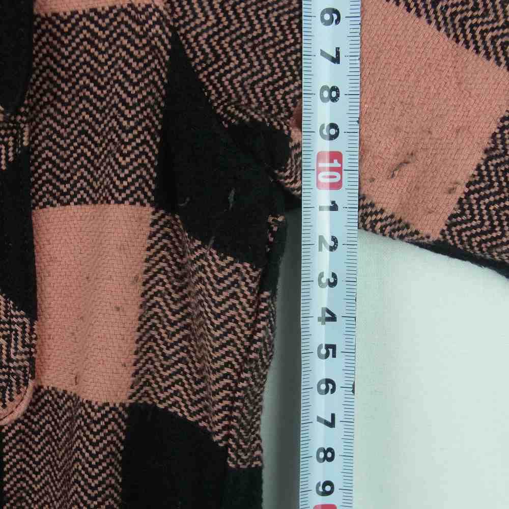 THE FLAT HEAD ザフラットヘッド コットン チェック ネル 長袖 シャツ ブラック系 サーモンピンク系 S 36【中古】