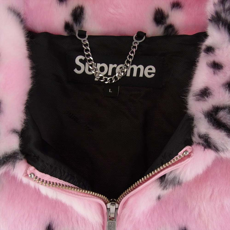 Lサイズ　supreme faux fur bomber jacket pink
