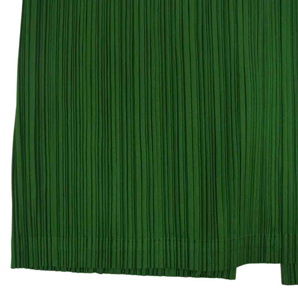 PLEATS PLEASE プリーツプリーズ イッセイミヤケ PP61-JG126 プリーツ加工 両サイドポケット付き カーゴポケット ロング プリーツスカート グリーン グリーン系 2【中古】