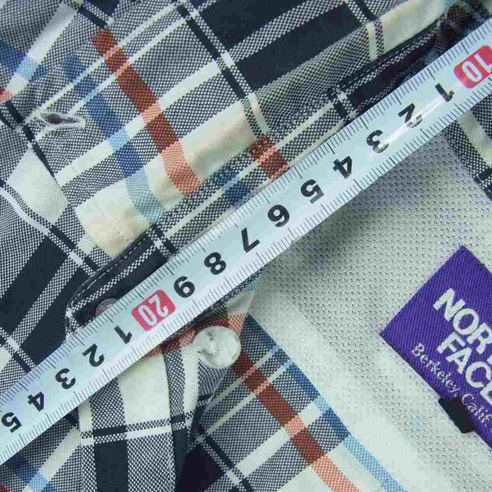 THE NORTH FACE ノースフェイス NT3510N PURPLE LABEL COOLMAX Check B.D Shirt パープル レーベル クールマックス チェック 長袖 シャツ【中古】