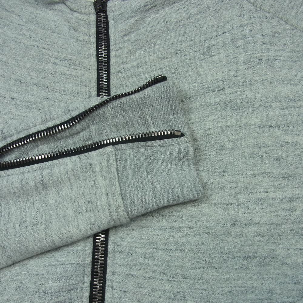 BALMAIN バルマン REF-J686B 国内正規品 ダブルジップ 裏起毛 フルジップ パーカー フーディ コットン グレー系 XS【中古】