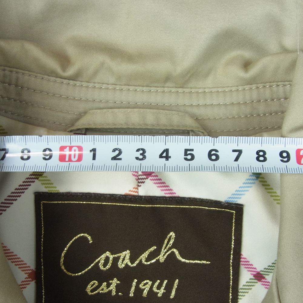 COACH コーチ レディース トレンチ コート コットン ポリエステル タイ製 ベージュ系 M【中古】