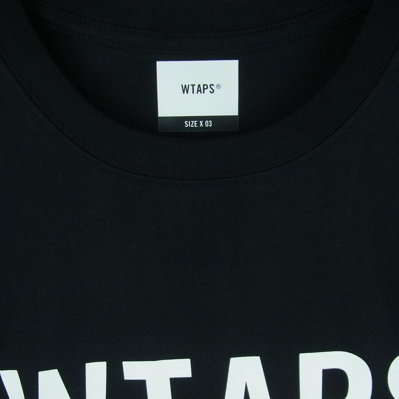 『WTAPS』ダブルタップス (4) プリント半袖Tシャツ / ブラック