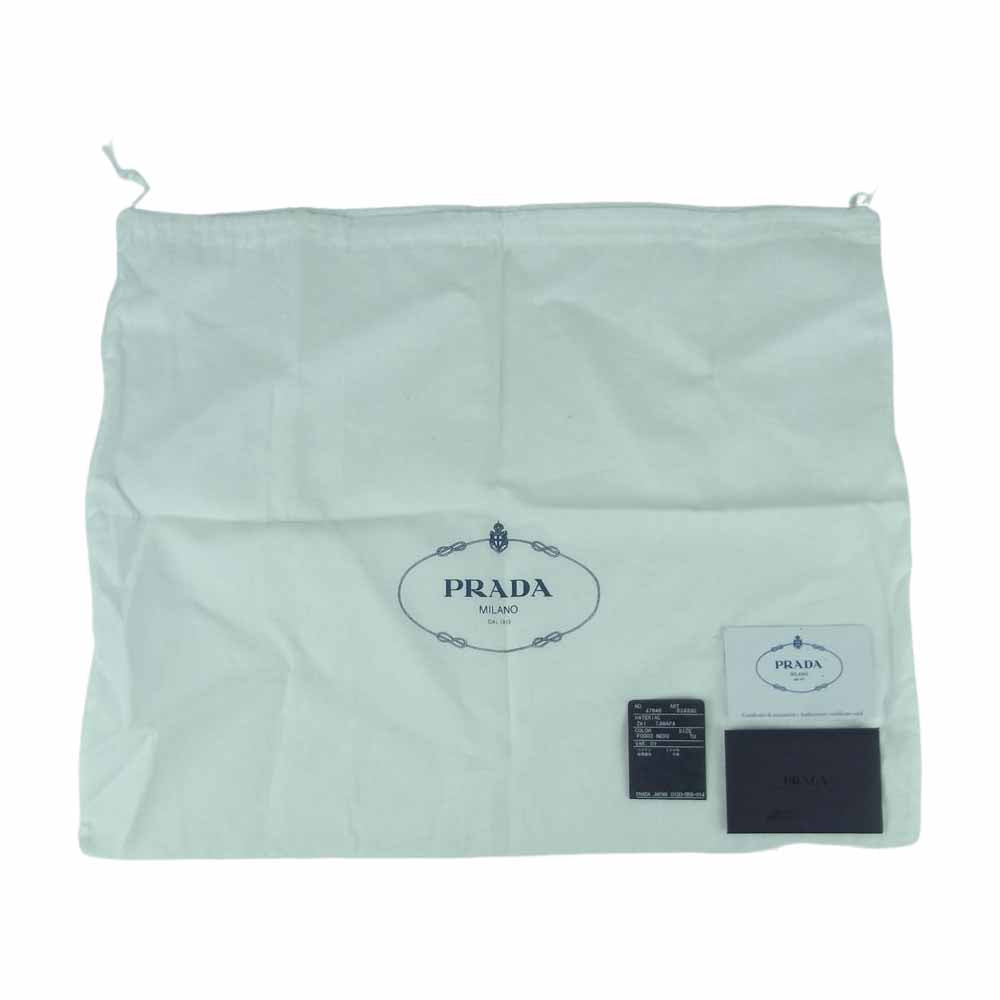 PRADA プラダ B2439G カナパ トート ハンド バッグ イタリア製 ブラック系 ダークグレーに近い黒【中古】