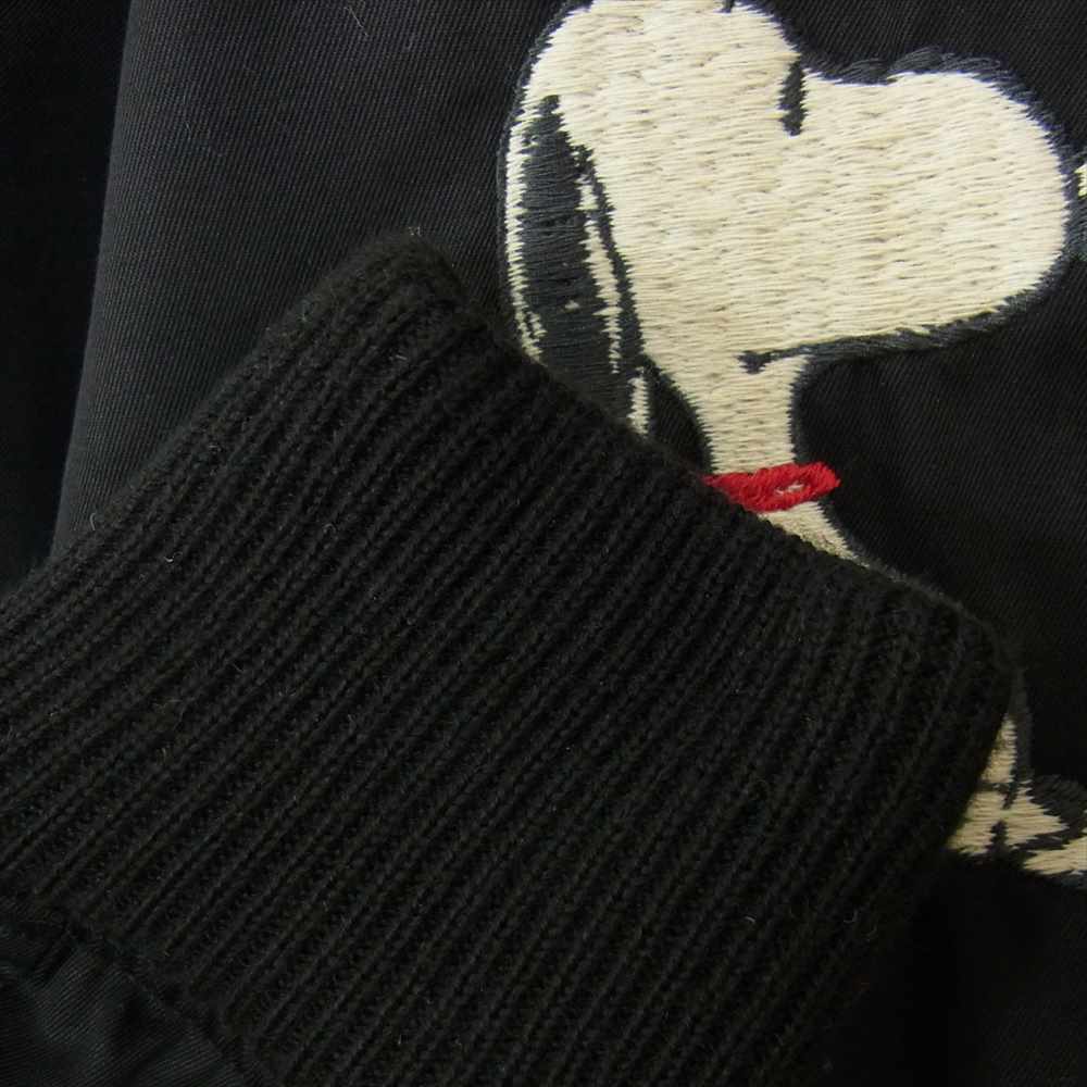 TAILOR TOYO テイラー東洋 TT15056 × PEANUTS テーラー東洋 ピーナッツ SNOOPY TOUR JACKET スヌーピー ベトナム ライナー ジャケット ブラック系 S【美品】【中古】