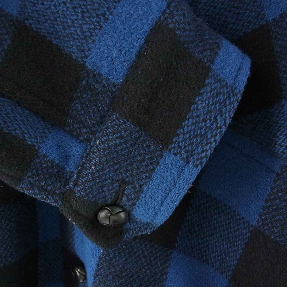 TENDERLOIN テンダーロイン T-BUFFALO JKT ロゴ 刺繍 バッファロー チェック ウール ジャケット ブルー系 ブラック系 M【中古】