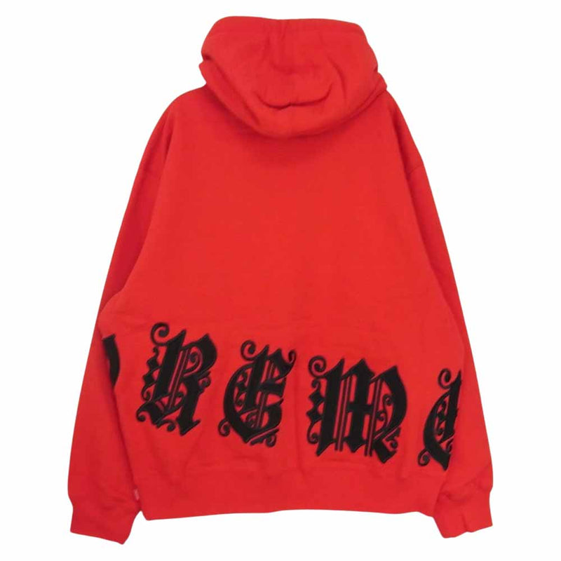 Supreme シュプリーム 21SS Old English Wrap Hooded Sweatshirt オールド イングリッシュ ラップ  スウェット パーカー レッド系 M【極上美品】【中古】