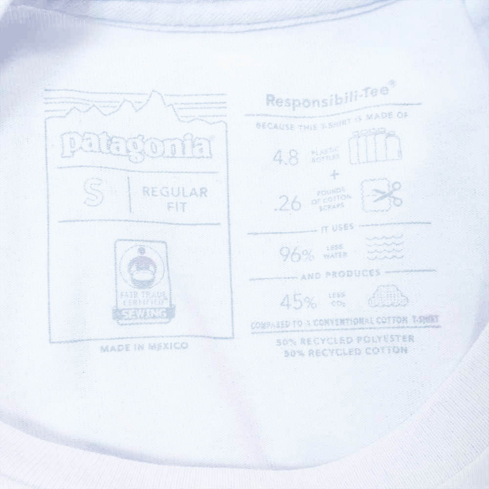 patagonia パタゴニア P-6 Label Pocket Responsibili-Tee P-6ラベル ポケット レスポンシビリティー Tシャツ ライトブルー系 S【新古品】【未使用】【中古】