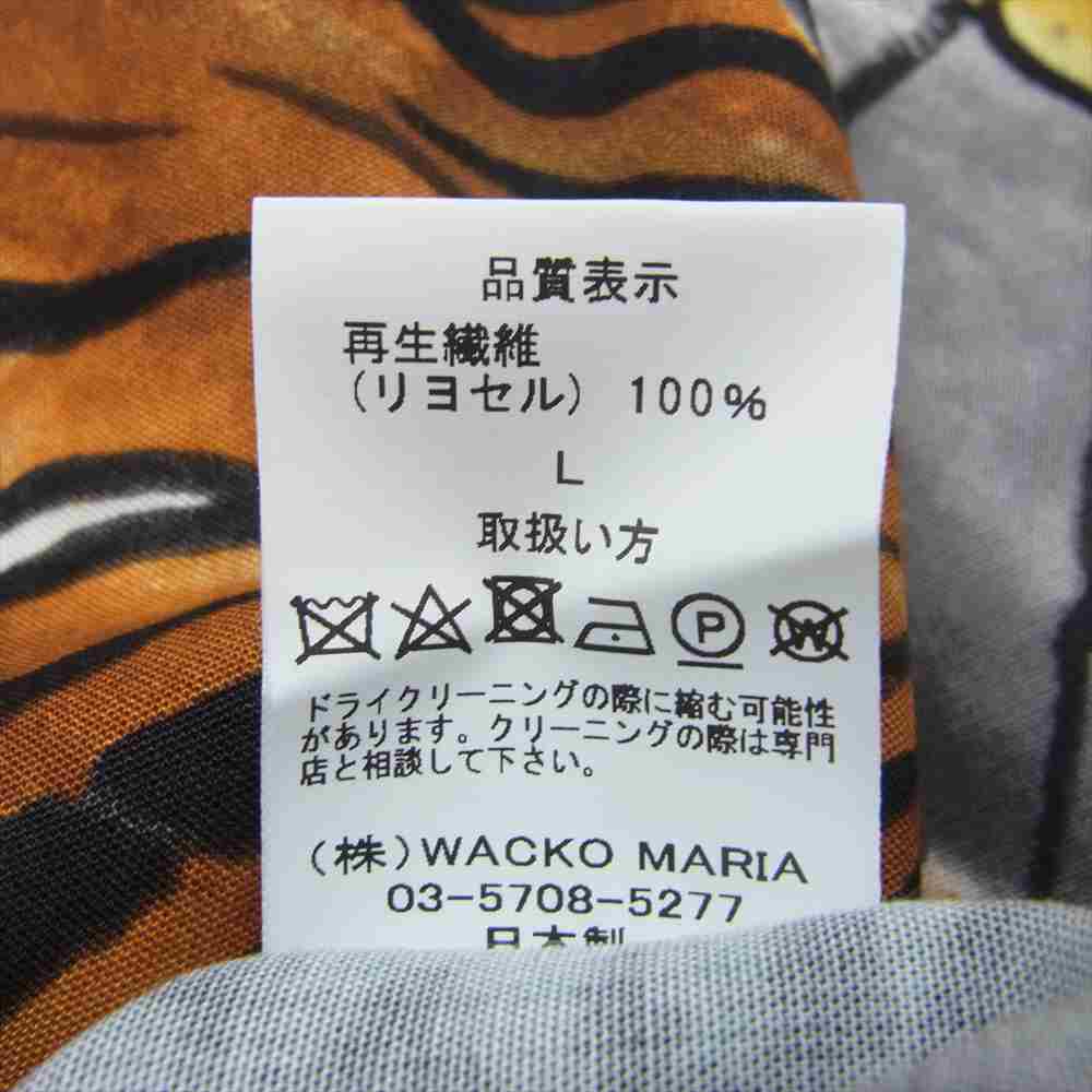 WACKO MARIA ワコマリア 22SS TIM LEHI / S/S HAWAIIAN SHIRT (TYPE-3) ティムリーハイ 虎 龍 グレー系 L【新古品】【未使用】【中古】