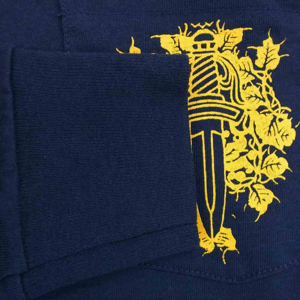 CHROME HEARTS クロムハーツ(原本無) ダガー クロス プリント 長袖 Tシャツ ネイビー系 M【美品】【中古】