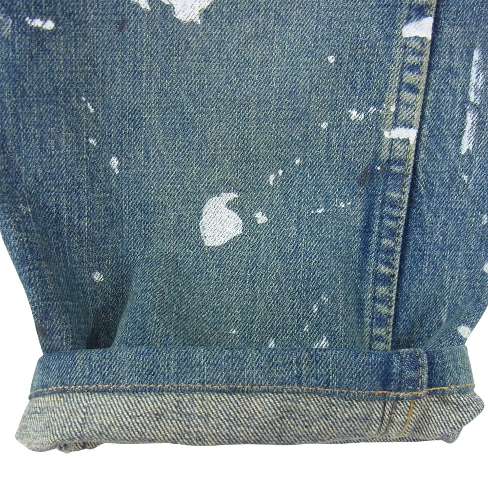 HELMUT LANG ヘルムートラング 745 HL 0003 005 17 JEANS オールド アーカイブ イタリア製 ペンキ加工 ボタンフライ デニム パンツ インディゴブルー系 31【中古】