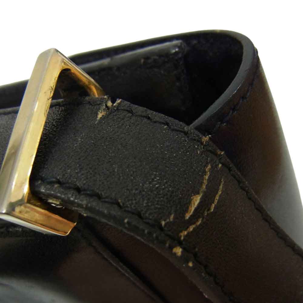 CELINE セリーヌ オールド 馬車金具 ホースキャリッジ レザー ショルダー バッグ ブラック系【中古】