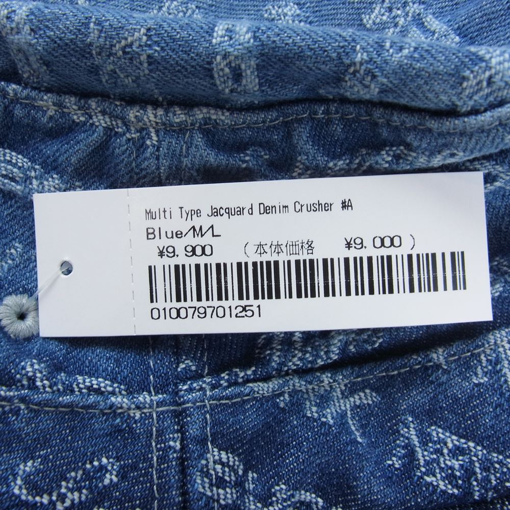 Supreme シュプリーム 22AW Multi Type Jacquard Denim Crusher マルチ タイプ ジャガード デニム クラッシャー ハット ブルー インディゴブルー系 M/L【極上美品】【中古】