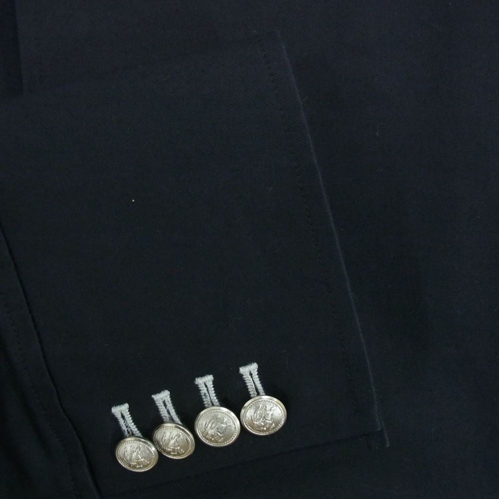 BURBERRY BLACK LABEL バーバリーブラックレーベル BMP53-805-29 国内正規品 銀釦 コットン チンストラップ コート ネイビー系 M【中古】