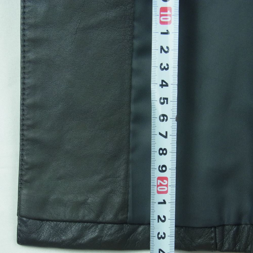 ラナップ 8463 カウナッパ 襟ファー レザー コート 日本製 グレー系 F【中古】