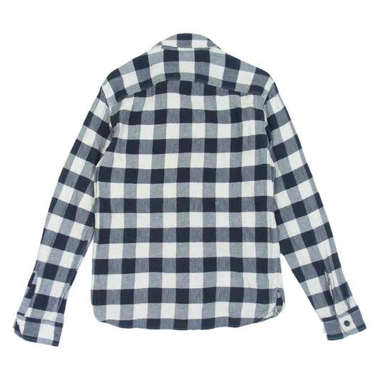 RRL ダブルアールエル ブロックチェック ネルシャツ マチ ブラック系 ホワイト系 XS【中古】