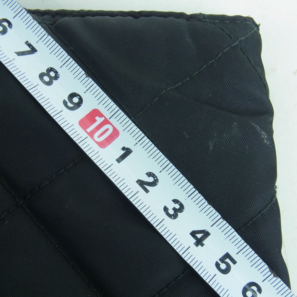 PRADA プラダ ナイロン キルティング チェーン トート バッグ シルバー金具 ルーマニア製 ブラック系【中古】