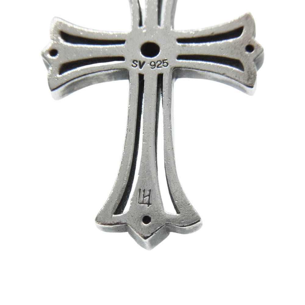 LION HEART ライオンハート クロス ネックレス 石付 ペンダント クロスチェーン セット SV925 シルバー系【中古】